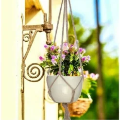 Lot De 4 Suspension Corde Plante Macramé Porte Pot Suspendu Plante Cintre Intérieur Extérieur Décoration Du Jardin Avec - 2 Pièces 105 Cm Et 2 Pièces 90 Cm, 4 Pieds -Promos Jardin Noble Magasin 100109752 4