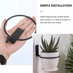 Support Muraux Pot De Fleurs,4pcs Fixation Murale Pot De Fleur Métal Support De Pot De Fleur Mural Porte Pot De Fleur Anneau Antirouille Support De Jardinière à Fixer Pour Jardin 4 Pouces Noir -Promos Jardin Noble Magasin 100342264 4