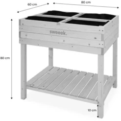 Carré Potager Sur Pieds 80x60. Anémone - Potager En épicéa Finlandais -Promos Jardin Noble Magasin 10259122 3