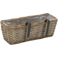 Jardinière De Balcon 2 Pcs Osier Avec Doublure En PE 40 Cm VidaXL -Promos Jardin Noble Magasin 11244517 4