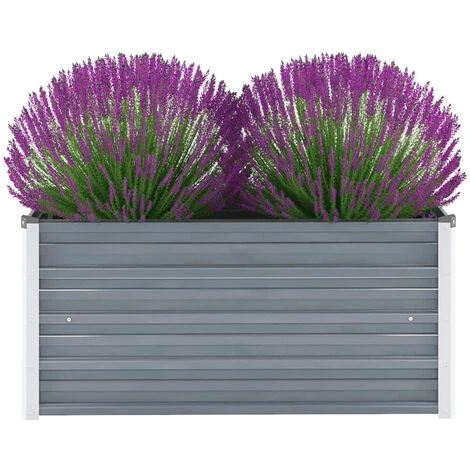 Lit Surélevé De Jardin Acier Galvanisé 100x40x45 Cm Gris VidaXL 4 Lit Surélevé De Jardin Acier Galvanisé 100x40x45 Cm Gris VidaXL – Image 2