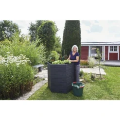 Jardinière Surélevée - Hauteur 25 Cm - Anthracite Garantia -Promos Jardin Noble Magasin 12197776 2