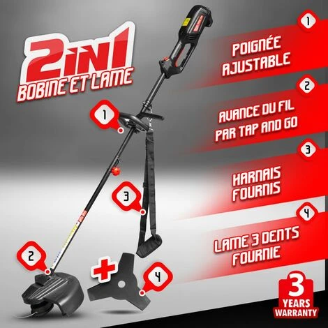 Débroussailleuse électrique 1200W Avec Bobine Et Lame 3 Dents - Elem Garden 4 Débroussailleuse électrique 1200W Avec Bobine Et Lame 3 Dents - Elem Garden – Image 2