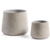 Kave Home - Lot De 2 Cache-pots Low Gris En Ciment Pour Usage Intérieur Et Extérieur -Promos Jardin Noble Magasin 12369303 1