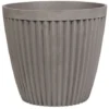 Cache-Pot Gris Taupe En Pierre Et Polyrésine 36 Cm Diamètre à Rayures Verticales Poka -Promos Jardin Noble Magasin 13100043 1