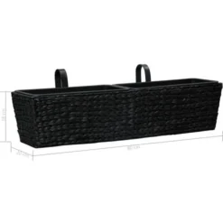 Jardinières 2 Pcs Jacinthe D'eau Noir VidaXL -Promos Jardin Noble Magasin 13197045 3