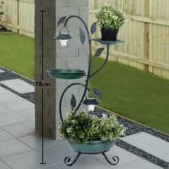 Fleur Plante Stands Soucoupe Bain D'oiseau Extérieur Lampe Solaire Stand Jardin Jardin Oiseau Bain Vert Harms 315128 -Promos Jardin Noble Magasin 13633838 3