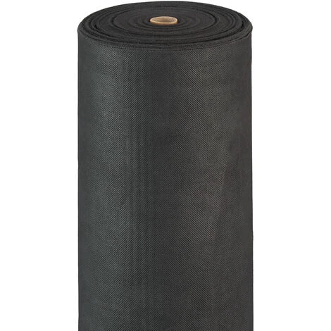 Relaxdays Toile Paillage Anti-mauvaises Herbes 50m Bâche Tissée Toile 50g/m² Géotextile, Résiste UV, Antidéchirure, Noir 3 Relaxdays Toile Paillage Anti-mauvaises Herbes 50m Bâche Tissée Toile 50g/m² Géotextile, Résiste UV, Antidéchirure, Noir