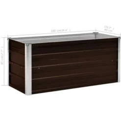 Lit Surélevé De Jardin Marron 100x40x45 Cm Acier Galvanisé VidaXL 9 Lit Surélevé De Jardin Marron 100x40x45 Cm Acier Galvanisé VidaXL -Promos Jardin Noble Magasin 14190912 3