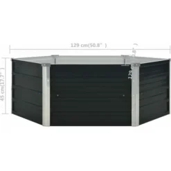 Jardinière Surélevée Anthracite 129x129x45 Cm Acier Galvanisé VidaXL -Promos Jardin Noble Magasin 14850112 3