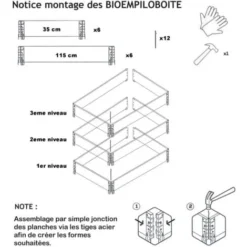 Carré Potager En Bois Naturel 1200 X 400mm Hauteur 585mm -Promos Jardin Noble Magasin 15098120 3