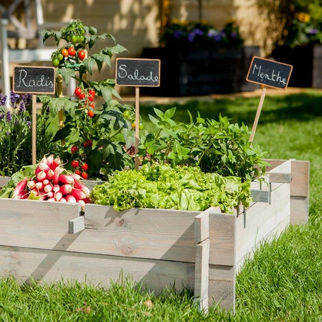 Potager Samos En Bois De Pin - Bois Naturel - 90 X 90 X 20 Cm 4 Potager Samos En Bois De Pin - Bois Naturel - 90 X 90 X 20 Cm – Image 2