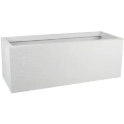 Jardinière Graphit Up - Blanc Cérusé - 79.5x29.5x29.5cm 57L - EDA Plastiques - Intérieur Et Extérieu