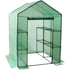 Zelsius Serre Serre à Feuilles Avec 8 étagères 195 X 143 X 143 Cm