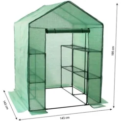 Zelsius Serre Serre à Feuilles Avec 8 étagères 195 X 143 X 143 Cm -Promos Jardin Noble Magasin 18086879 3