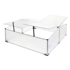 Serre Jardin Double Aluminium 100x120x40cm Toit Blocable Résistant Aux Intempéries Rayons UV -Promos Jardin Noble Magasin 18359575 2