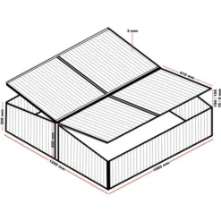 Serre Jardin Double Aluminium 100x120x40cm Toit Blocable Résistant Aux Intempéries Rayons UV -Promos Jardin Noble Magasin 18359575 3