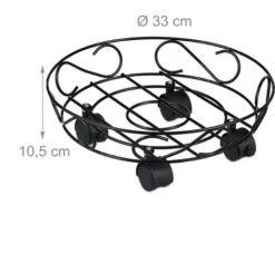 Relaxdays Support Roulant Plantes, 2, Rond, Intérieur Et Extérieur, Freins, Plateau Pour Pots De Fleurs, 28cm D. Métal 10 Relaxdays Support Roulant Plantes, 2, Rond, Intérieur Et Extérieur, Freins, Plateau Pour Pots De Fleurs, 28cm D. Métal -Promos Jardin Noble Magasin 18728301 4