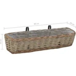 Jardinières De Balcon 2 Pcs Osier Avec Doublure De PE 80 Cm VidaXL -Promos Jardin Noble Magasin 19758408 3