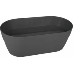 Jardiniere Plastique Cavaliere Cancun Gris Anthracite 19,5 54,9 X 29 X 20,6 - EDA