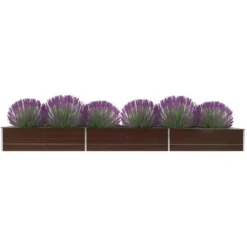 Lit Surélevé De Jardin Acier Galvanisé 480x80x45 Cm Marron VidaXL -Promos Jardin Noble Magasin 20359894 2
