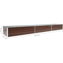Lit Surélevé De Jardin Acier Galvanisé 480x80x45 Cm Marron VidaXL -Promos Jardin Noble Magasin 20359894 3