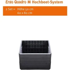 Jardinière Surélevée Ergo Quadro - Hauteur : 25 Cm, 60 X 80 Cm - Anthracite Garantia -Promos Jardin Noble Magasin 24389821 2