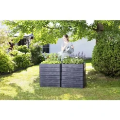 Jardinière Surélevée Ergo Quadro - Hauteur : 25 Cm, 60 X 80 Cm - Anthracite Garantia -Promos Jardin Noble Magasin 24389821 5