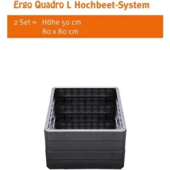 Jardinière Surélevée Ergo Quadro - 25 Cm, 80 X 80 Cm - Anthracite Garantia -Promos Jardin Noble Magasin 25410208 3