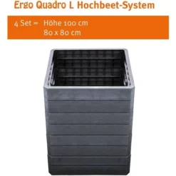 Jardinière Surélevée Ergo Quadro - 25 Cm, 80 X 80 Cm - Anthracite Garantia -Promos Jardin Noble Magasin 25410208 4