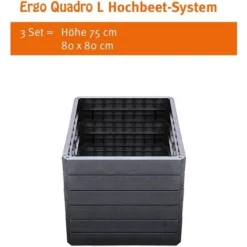 Jardinière Surélevée Ergo Quadro - 25 Cm, 80 X 80 Cm - Anthracite Garantia -Promos Jardin Noble Magasin 25410208 5