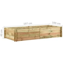 Jardinière Pour Légumes Bois De Pin Imprégné 197x100x40 Cm -Promos Jardin Noble Magasin 26309549 5