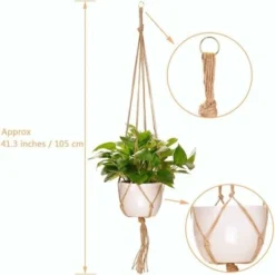 LITZEE Lot De 4 Suspension Corde Plante Macramé Porte Pot Suspendu Plante Cintre Intérieur Extérieur Décoration Du Jardin Avec - 2 Pièces 105 Cm Et 2 Pièces 90 Cm, 4 Pieds 8 LITZEE Lot De 4 Suspension Corde Plante Macramé Porte Pot Suspendu Plante Cintre Intérieur Extérieur Décoration Du Jardin Avec - 2 Pièces 105 Cm Et 2 Pièces 90 Cm, 4 Pieds -Promos Jardin Noble Magasin 26462581 2