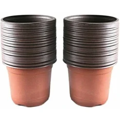 LITZEE Lot De 100 Pots En Plastique Pour Semis Et Plant, 10 Cm