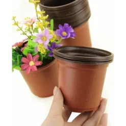 LITZEE Lot De 100 Pots En Plastique Pour Semis Et Plant, 10 Cm -Promos Jardin Noble Magasin 26468125 5