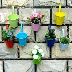 Pot De Fleurs En Fer/métal à Suspendre Pour 8 pots Balcon Jardin Mur Seau En Métal à Suspendre Support Cadeau Detachable Style -Promos Jardin Noble Magasin 26551440 3
