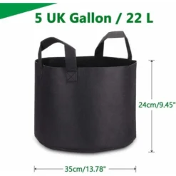 5 X Sacs De Plantes,Sacs De Culture De 5 Gallons De Pots En Tissu Non Tissé Haut De Gamme Et Respirants Avec Poignées Pour Dragage Et Plantation De Jardin,Sac De Jardin écologique -Promos Jardin Noble Magasin 26551445 3