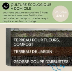 Blumfeldt Jardinieres Exterieur Surélevées, Pot De Fleur Exterieur Pour Les Fleurs, Herbes, Fruits, Légumes, Bac Jardiniere Balcon, Potager Sur Pied, Acier Ultra Solide, 432L, 120 X 60 X 60cm, Argent -Promos Jardin Noble Magasin 27344782 4