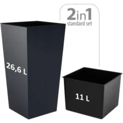 Prosperplast Zanvic Urbi 26,6 Litres De Plastique Fower Pot Avec Doublure Intérieure 27 X 27 X 50 Cm Anthracite 8 Prosperplast Zanvic Urbi 26,6 Litres De Plastique Fower Pot Avec Doublure Intérieure 27 X 27 X 50 Cm Anthracite -Promos Jardin Noble Magasin 27610543 2