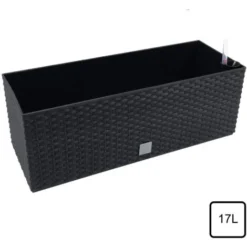 PROSPERPLAST Jardinière Rectangulière Noir Arrosage Automatique 17l. -Promos Jardin Noble Magasin 27610622 4