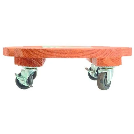 Support à Roulettes Bois FSC Lasuré FLORA ROLL LASURE - Ø 30 Cm 4 Support à Roulettes Bois FSC Lasuré FLORA ROLL LASURE - Ø 30 Cm – Image 2