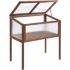OUTSUNNY Mini Serre Sur Pieds Dim. 90L X 50l X 93H Cm Toit Ouvrable Panneaux De Polycarbonate Bois Sapin Traité -Promos Jardin Noble Magasin 28189137 1