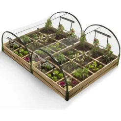 Lot De 2 Carrés Potager 1,15x0.80 M 12 Compartiments + Housses