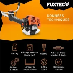 Débroussailleuse Thermique Professionnelle - FUXTEC FX-PS162 - 62cm3 3,5CV Anti Vibration 9 Débroussailleuse Thermique Professionnelle - FUXTEC FX-PS162 - 62cm3 3,5CV Anti Vibration -Promos Jardin Noble Magasin 29356987 3