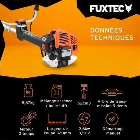Débroussailleuse Thermique Professionnelle - FUXTEC FX-PS162 - 62cm3 3,5CV Anti Vibration 5 Débroussailleuse Thermique Professionnelle - FUXTEC FX-PS162 - 62cm3 3,5CV Anti Vibration – Image 3