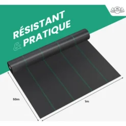 Toile De Paillage 80g/m² - Geotextile Anti Repousse 50Mx1M Pour Jardin Potager - Bache Anti Mauvaises Herbes 80g Pour Potager -Promos Jardin Noble Magasin 29784927 3