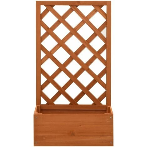 Jardinière à Treillis De Jardin Orange 50x25x90cm Bois De Sapin VidaXL 4 Jardinière à Treillis De Jardin Orange 50x25x90cm Bois De Sapin VidaXL – Image 2
