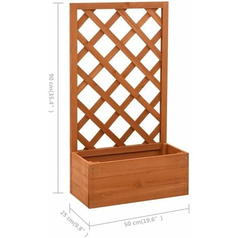 Jardinière à Treillis De Jardin Orange 50x25x90cm Bois De Sapin VidaXL 5 Jardinière à Treillis De Jardin Orange 50x25x90cm Bois De Sapin VidaXL – Image 3