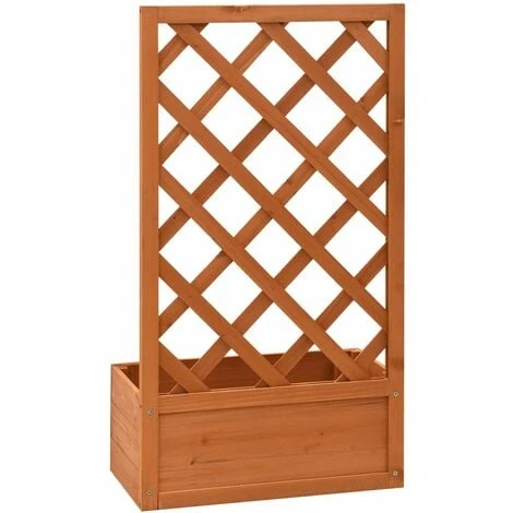 Jardinière à Treillis De Jardin Orange 50x25x90cm Bois De Sapin VidaXL 6 Jardinière à Treillis De Jardin Orange 50x25x90cm Bois De Sapin VidaXL – Image 4