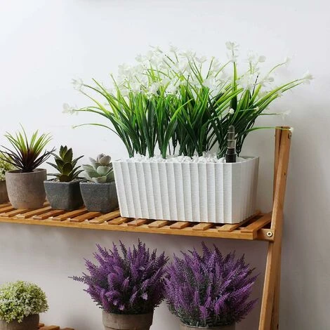 Bac À Fleurs Auto-Irrigation Blanc Plastique Rectangle Lot De 2, Pot Avec Réserve D'Eau Et Indicateur De Niveau D'Eau Pot Avec Système D'Arrosage Pour Planter Les Plantes Facilement 4 Bac À Fleurs Auto-Irrigation Blanc Plastique Rectangle Lot De 2, Pot Avec Réserve D'Eau Et Indicateur De Niveau D'Eau Pot Avec Système D'Arrosage Pour Planter Les Plantes Facilement – Image 2